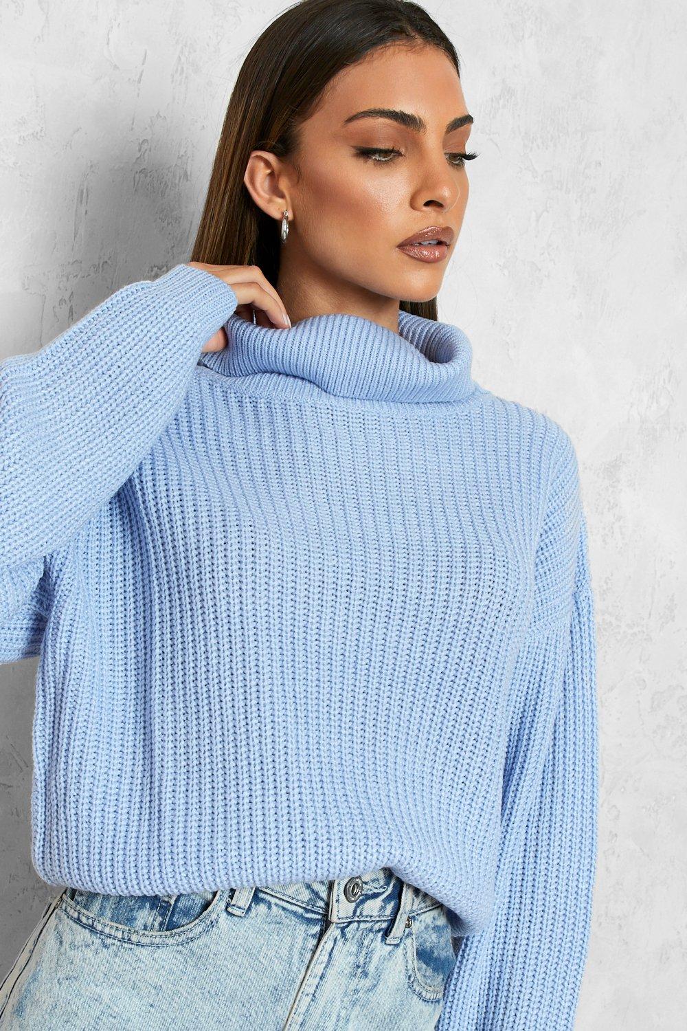 Fisherman's roll outlet neck jumper